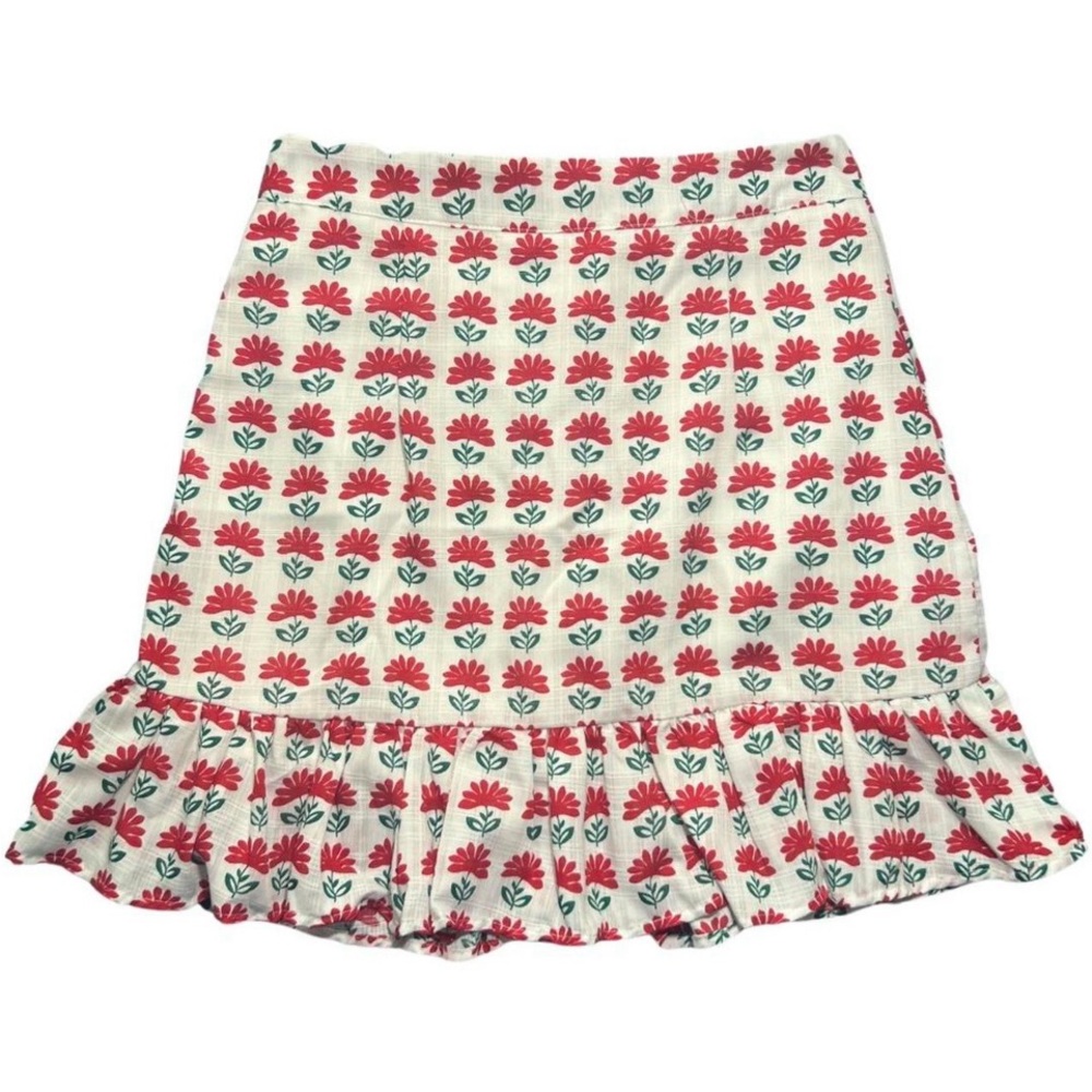 Button-Down Ruffle Mini Skirt | M